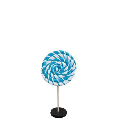 Small Blue Striped Twirl Lollipop Statue