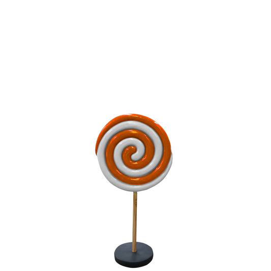 Small Orange Twirl Lollipop Statue