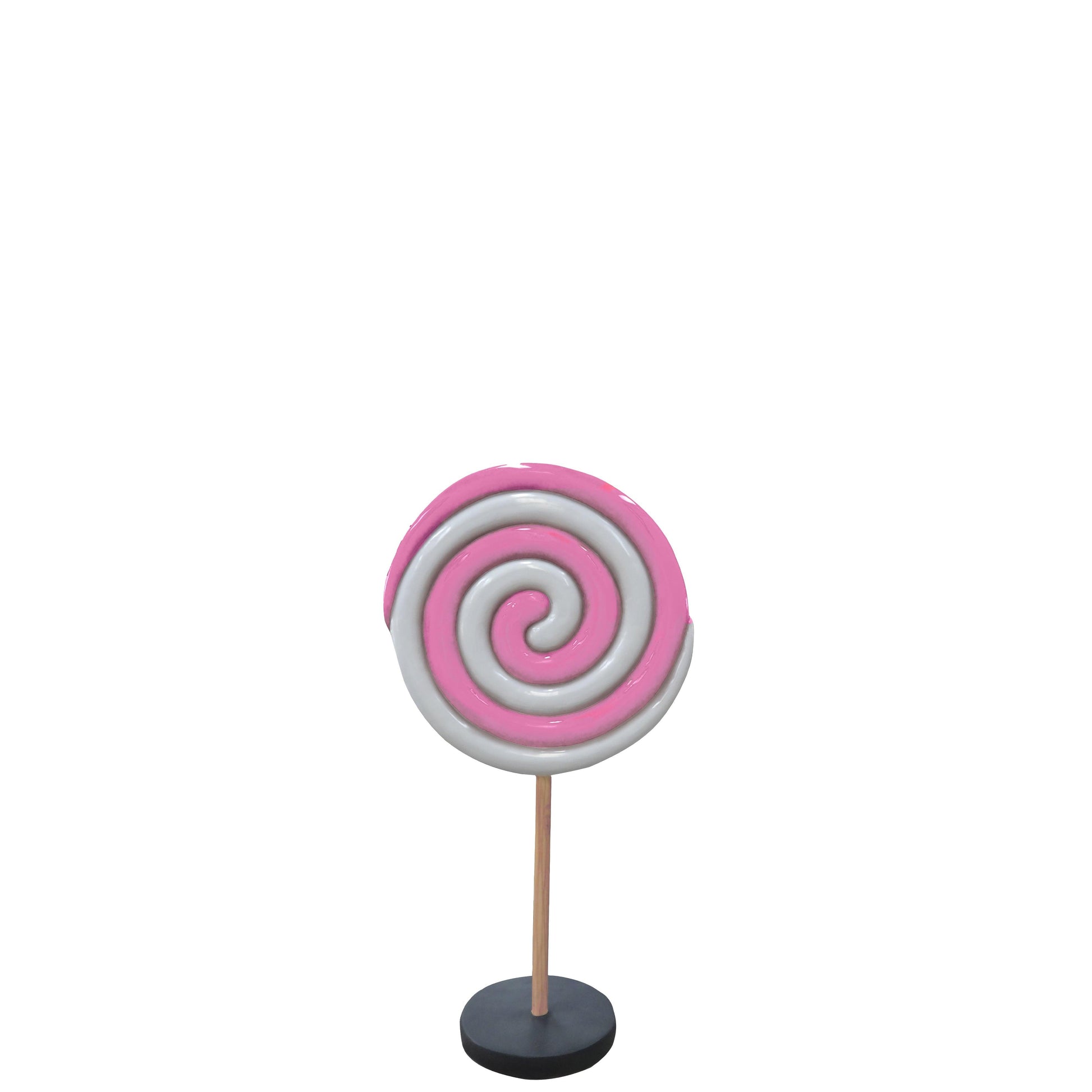 Small Pink Twirl Lollipop Statue - LM Treasures Prop Rentals 