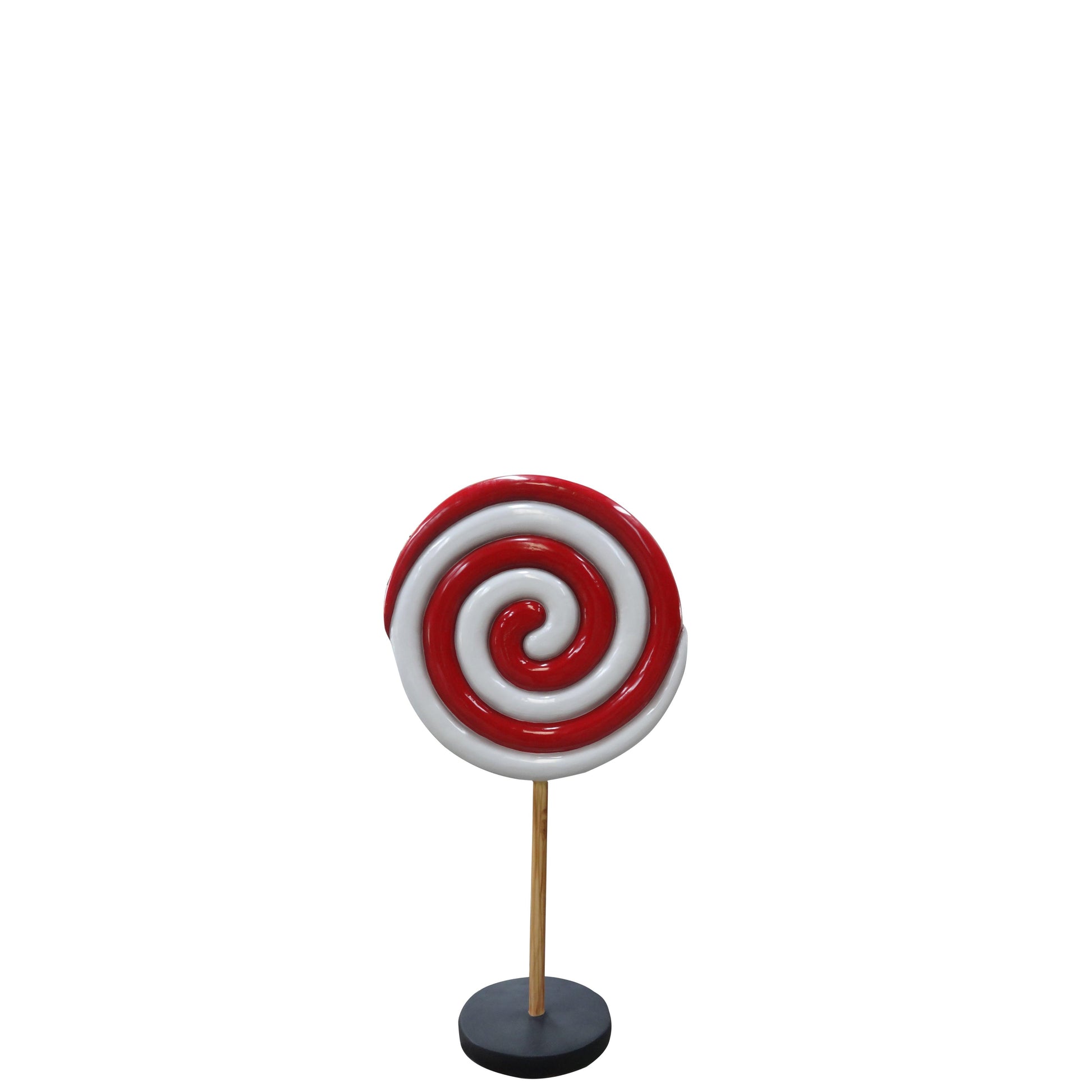 Small Red Twirl Lollipop Statue - LM Treasures Prop Rentals 