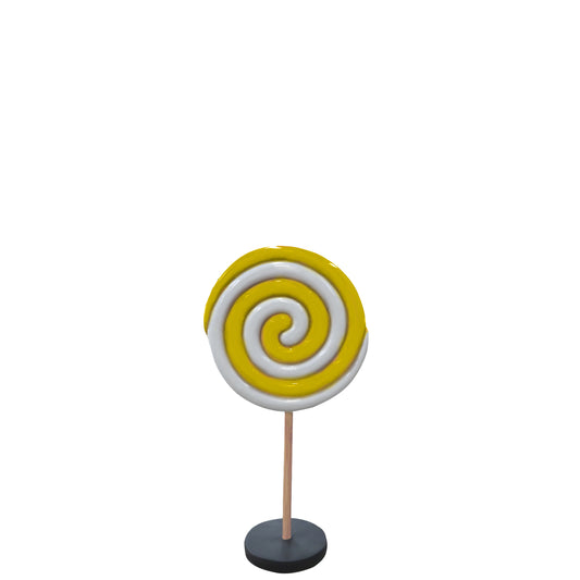 Small Yellow Twirl Lollipop Statue