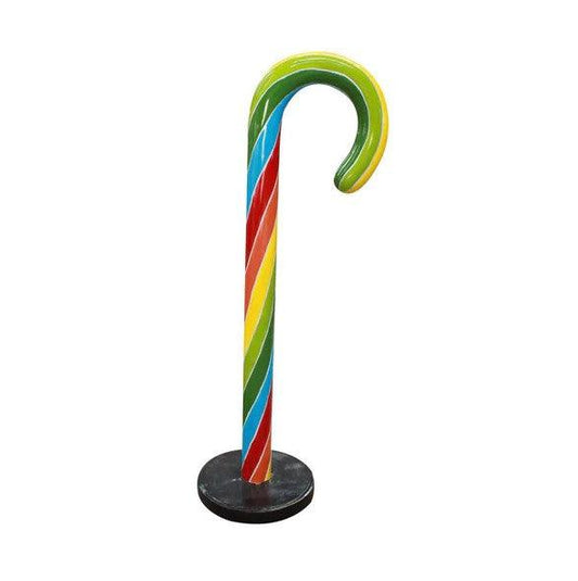 Large Traditional Rainbow Candy Cane Statue - LM Treasures Prop Rentals 