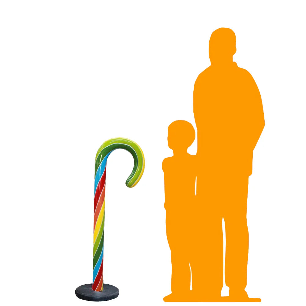 Small Traditional Rainbow Candy Cane Statue