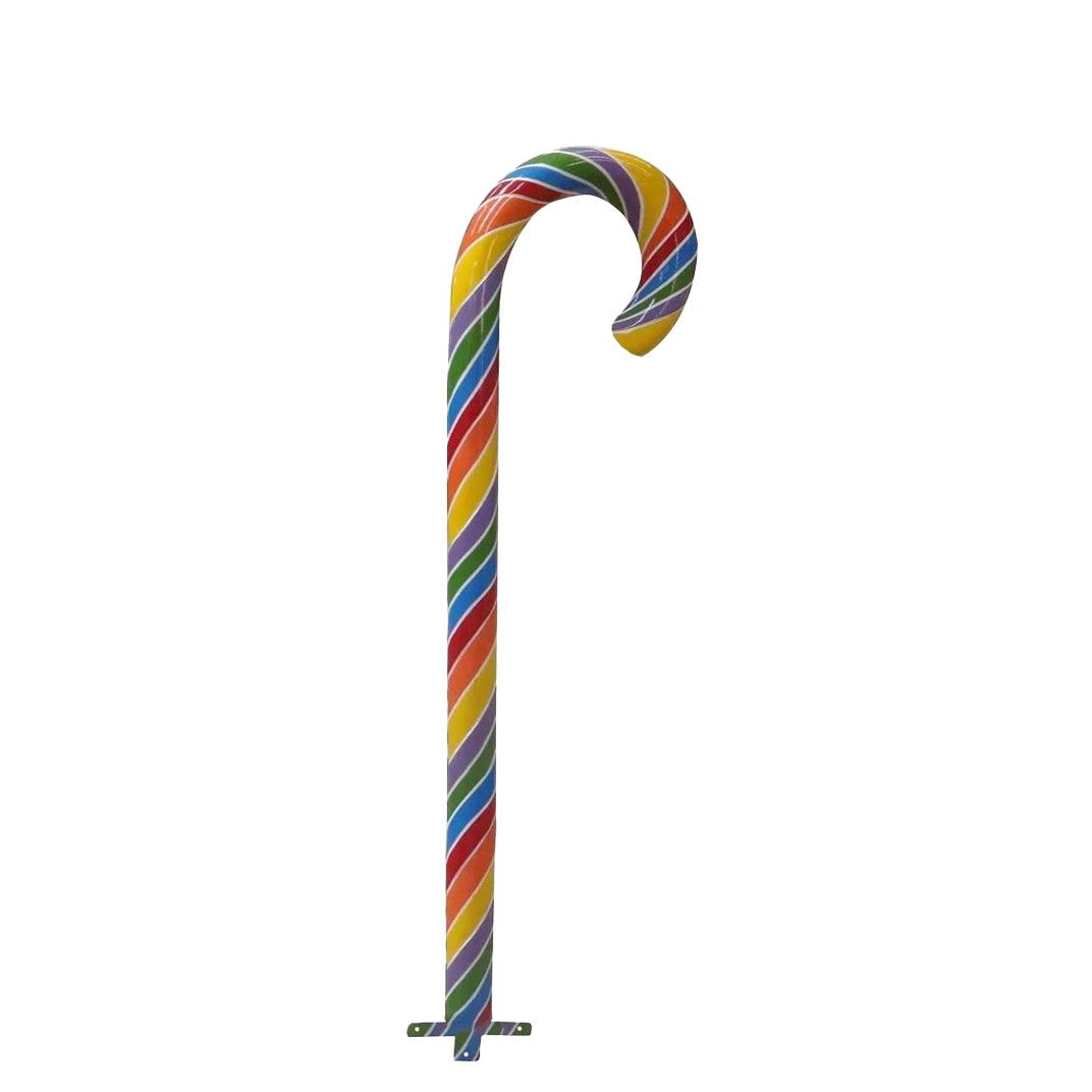 Rainbow Candy Cane With No Base Statue - LM Treasures Prop Rentals 