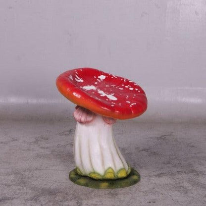 Red Slanted Mushroom Stool Statue