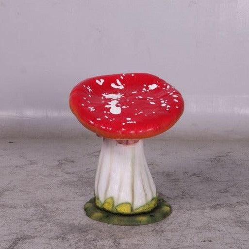 Red Slanted Mushroom Stool Statue