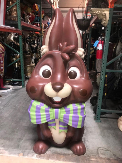 Striped Giant Chocolate Easter Bunny Statue