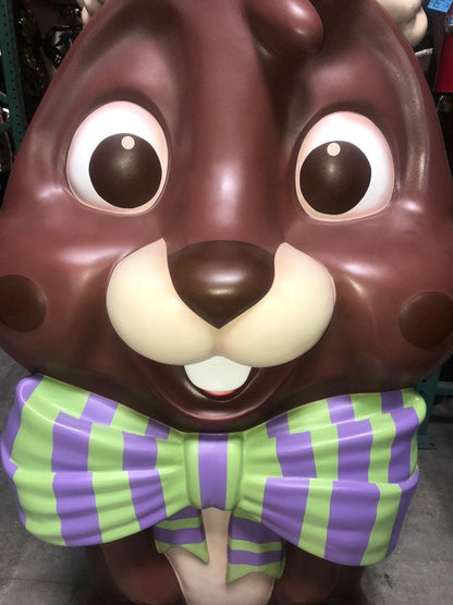 Striped Giant Chocolate Easter Bunny Statue