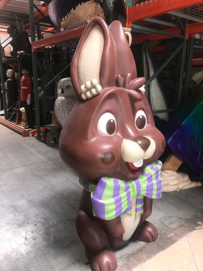 Striped Giant Chocolate Easter Bunny Statue