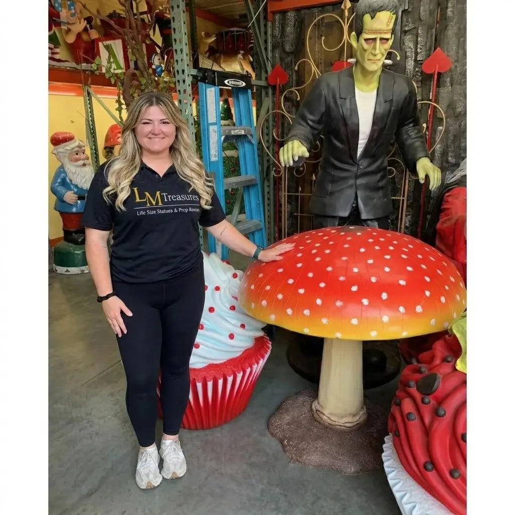 Large Red Mushroom Statue M0166R-2102-T