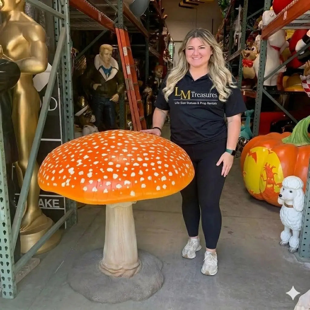 Large Orange Mushroom Statue M0166O-2102-T