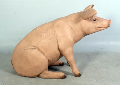 Pig Sitting Life Size Statue - LM Treasures Prop Rentals 