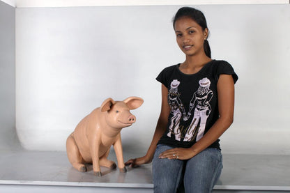 Sitting Baby Pig Statue - LM Treasures Prop Rentals 