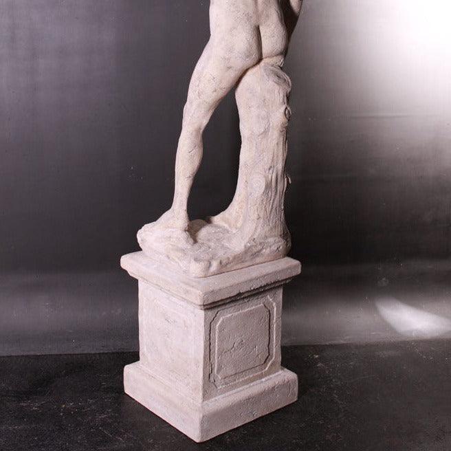 Stone David on Base Statue - LM Treasures Prop Rentals 