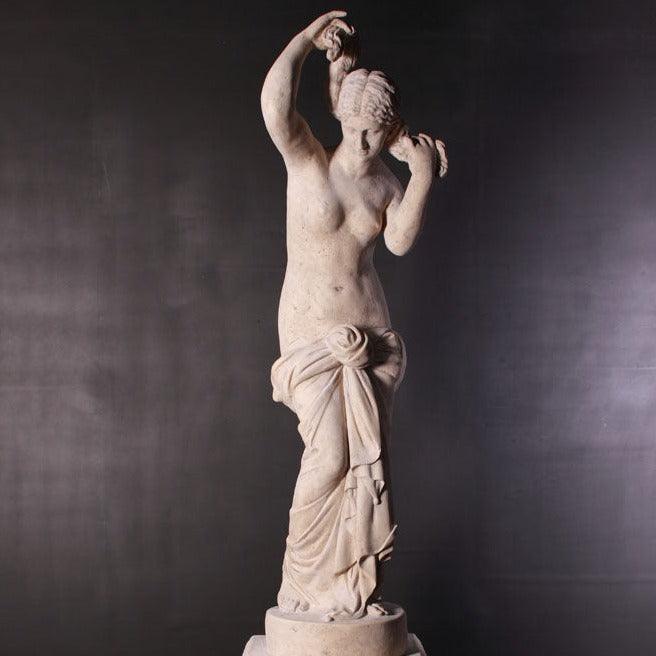 Stone Elizabeth on Base Statue - LM Treasures Prop Rentals 