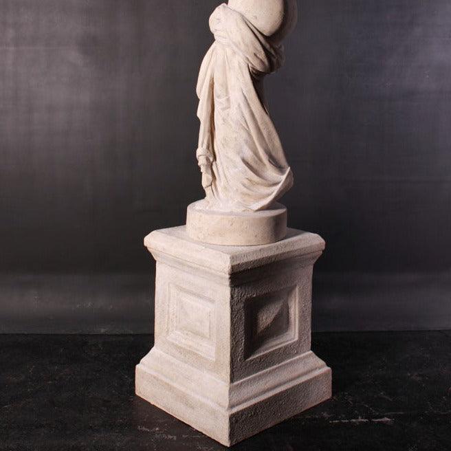 Stone Elizabeth on Base Statue - LM Treasures Prop Rentals 