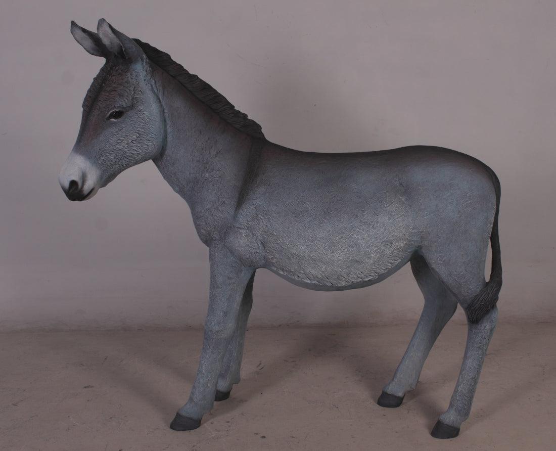 Gray Donkey With Basket Statue - LM Treasures Prop Rentals 