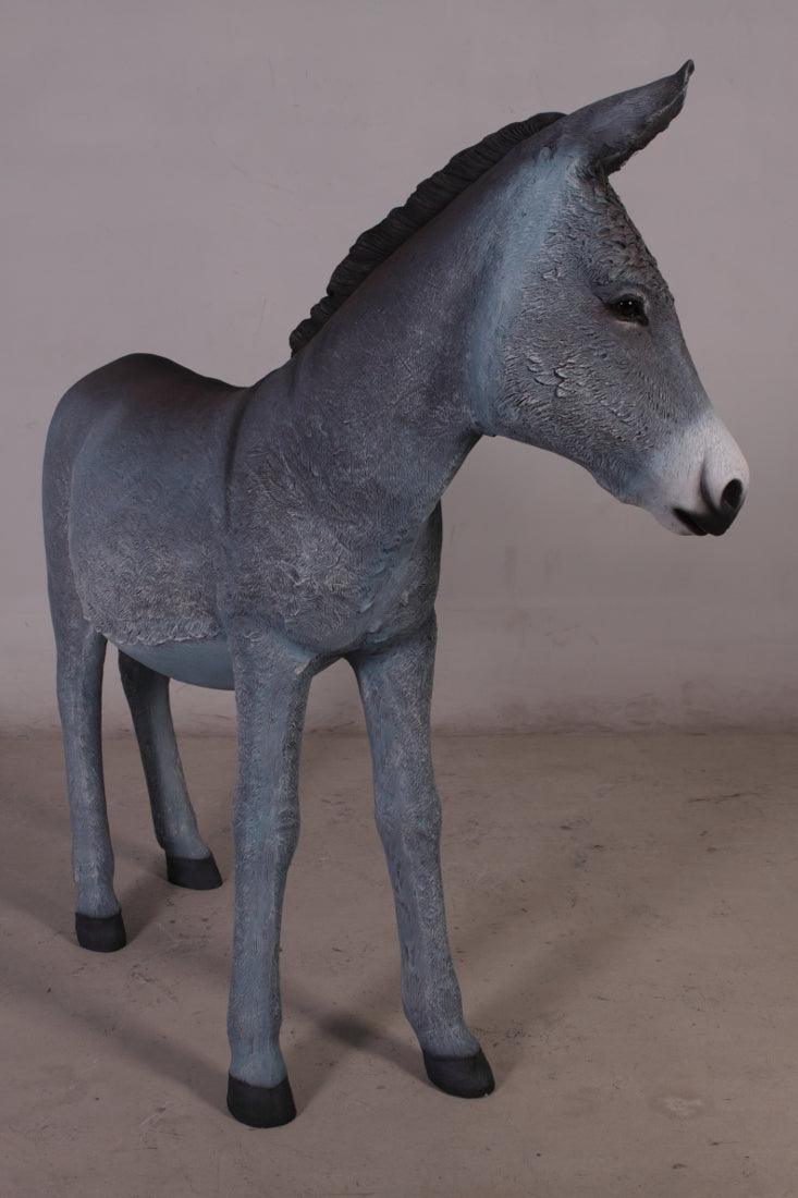 Gray Donkey With Basket Statue - LM Treasures Prop Rentals 
