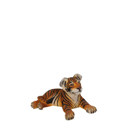 Tiger Cub Laying Statue