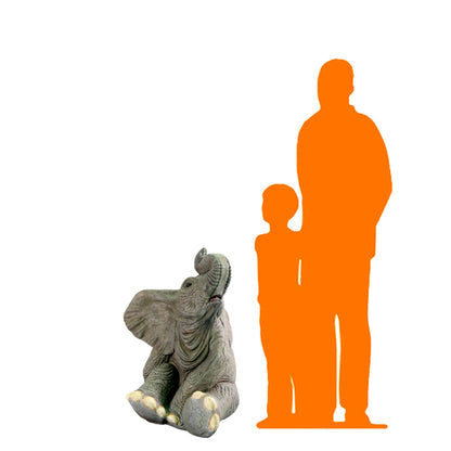 Sitting Baby Elephant Statue - LM Treasures Prop Rentals 