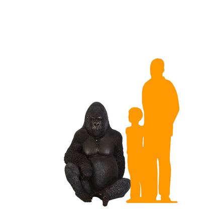 Small Silver Back Gorilla Statue - LM Treasures Prop Rentals 