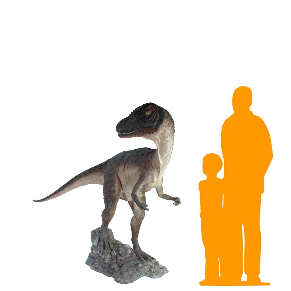 Turned Allosaurus Dinosaur Life Size Statue - LM Treasures Prop Rentals 