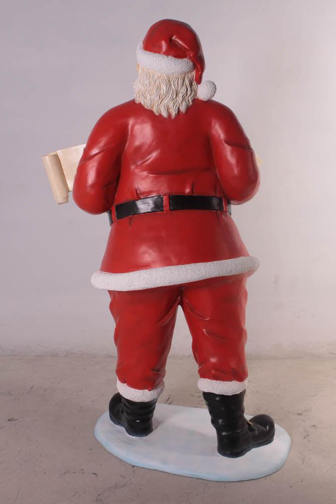 Small Santa Claus Holding Banner Statue