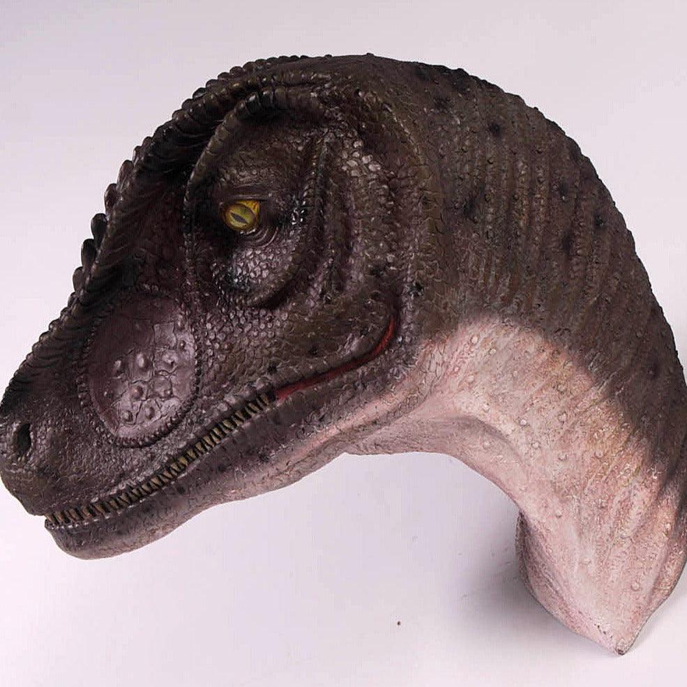 Turned Allosaurus Head Dinosaur Statue - LM Treasures Prop Rentals 