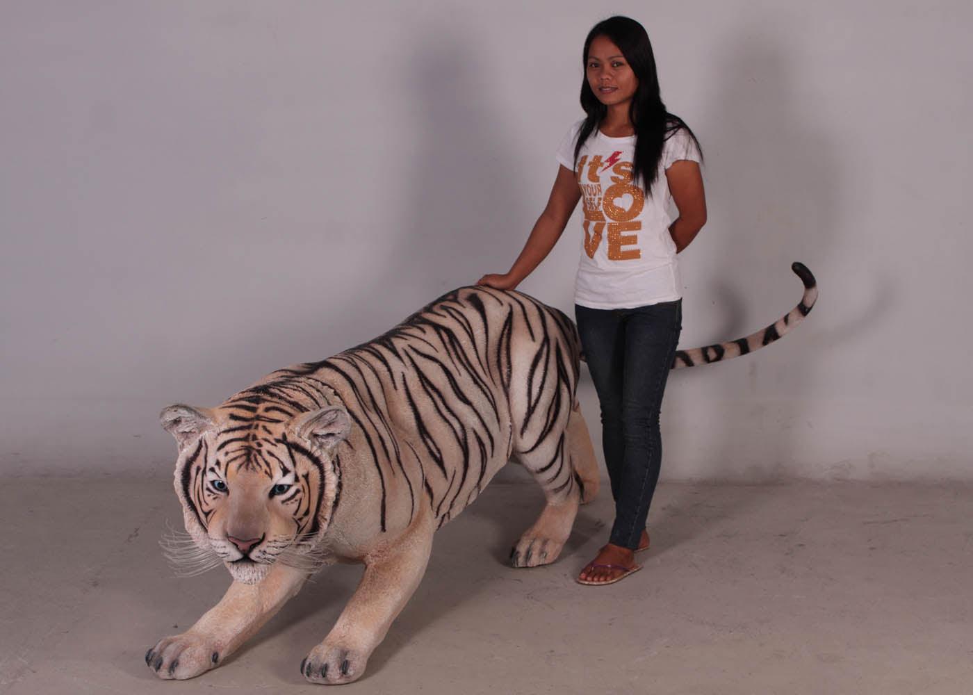 Crouching Siberian Tiger Statue - LM Treasures Prop Rentals 