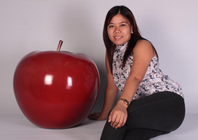 Large Red Apple Statue