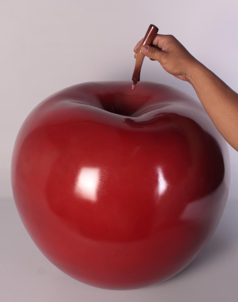 Large Red Apple Statue