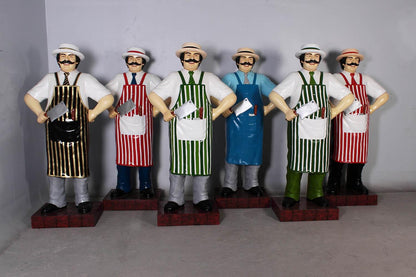 Butcher In Red Apron Statue Life Size Display Prop