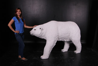 Polar Bear Walking Life Size Statue