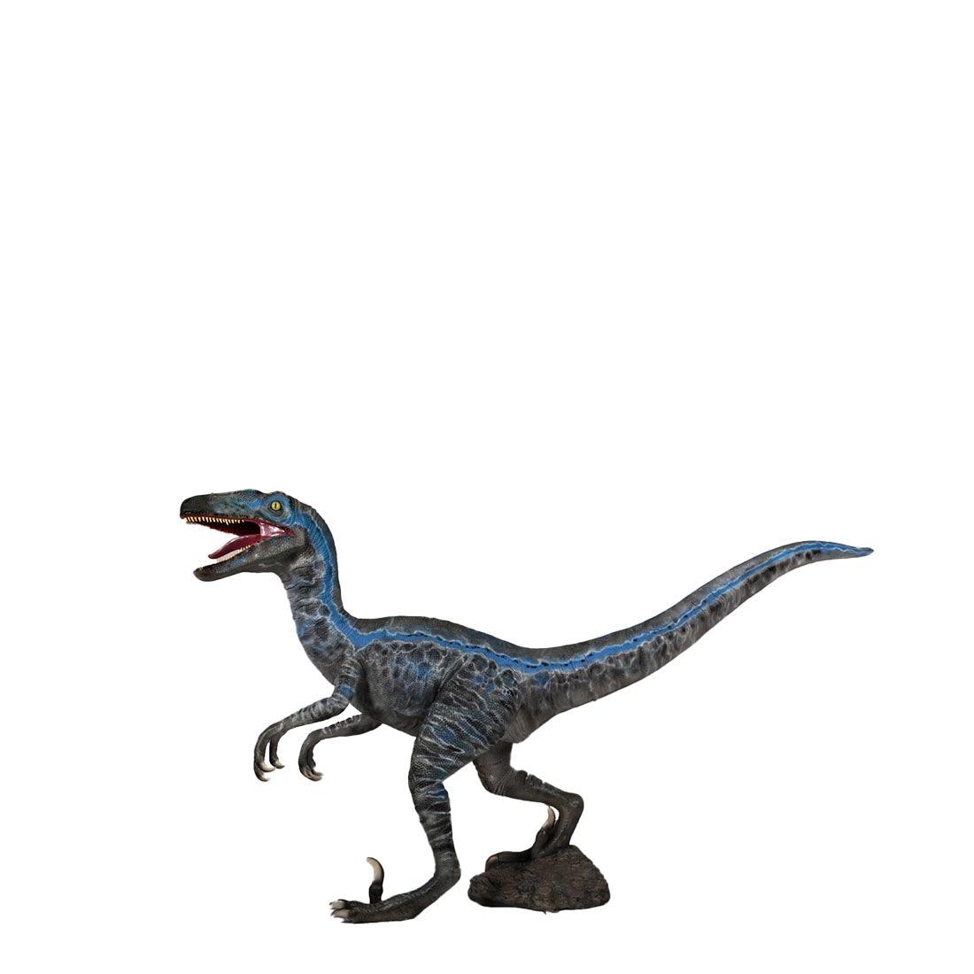 Blue Velociraptor Dinosaur Statue - LM Treasures Prop Rentals 