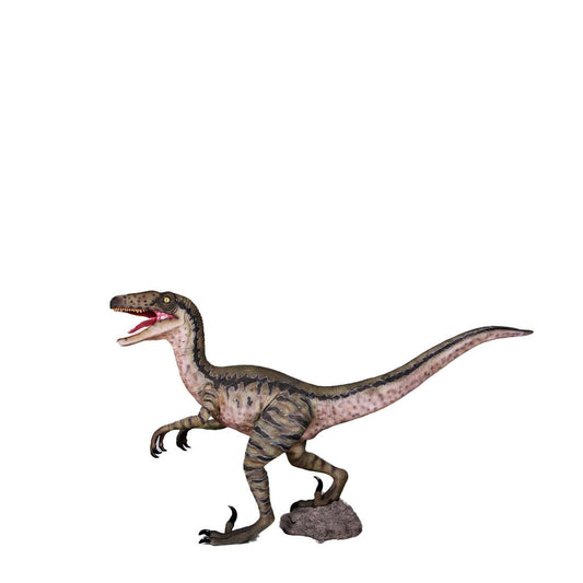 Green Velociraptor Dinosaur Statue - LM Treasures Prop Rentals 