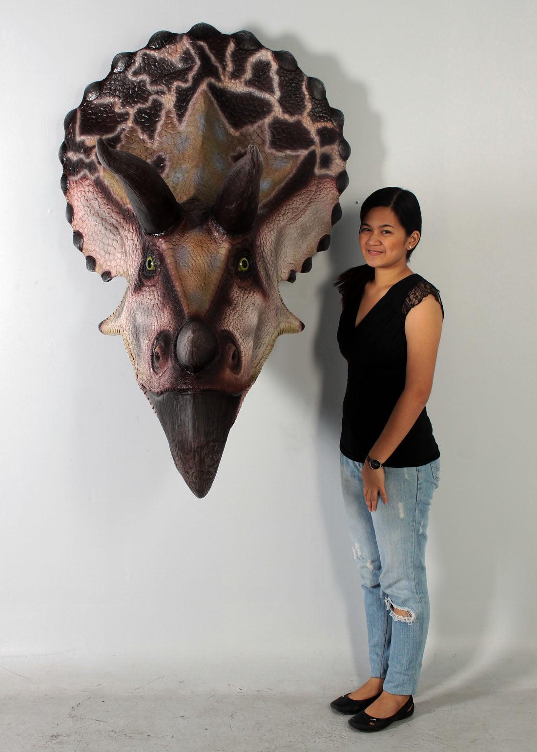 Large Triceratops Dinosaur Head Statue