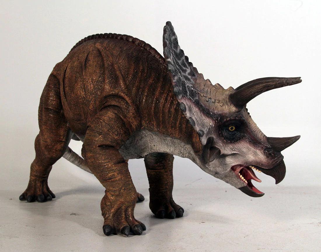 Small Brown Triceratops Dinosaur Statue - LM Treasures Prop Rentals 