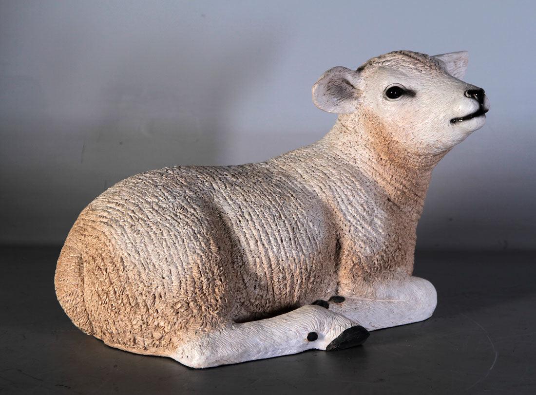 Texelaar Baby Lamb Laying Statue - LM Treasures Prop Rentals 