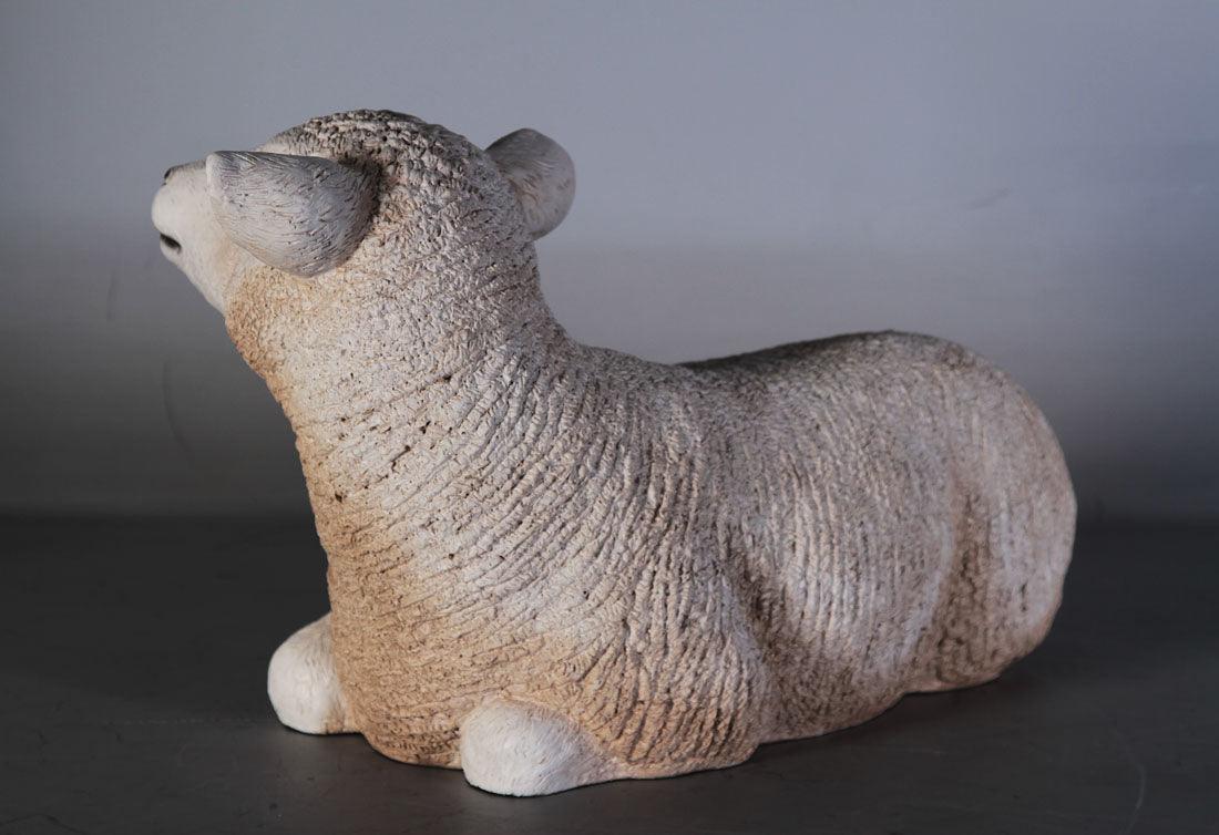Texelaar Baby Lamb Laying Statue - LM Treasures Prop Rentals 