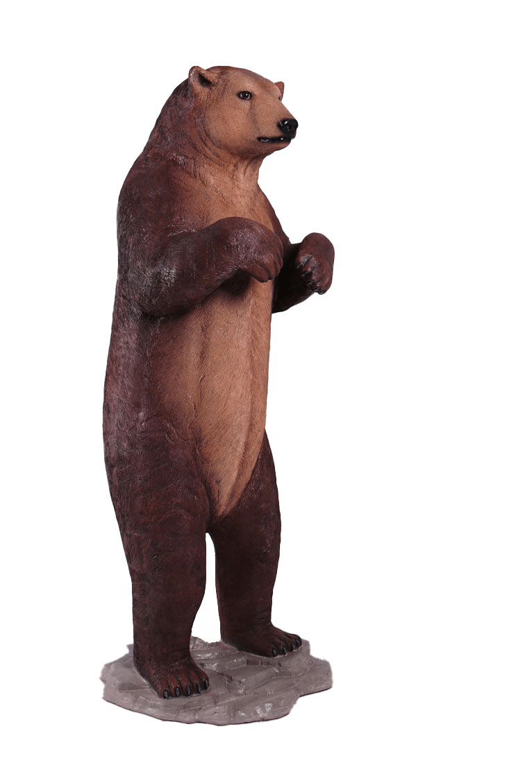 Standing Brown Bear On Base Statue - LM Treasures Prop Rentals 