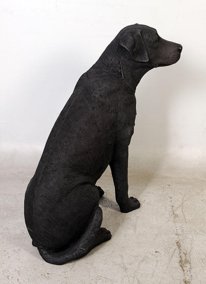 Dog Labrador Sitting Black Animal Prop Life Size D̩ecor Resin Statue - LM Treasures Prop Rentals 