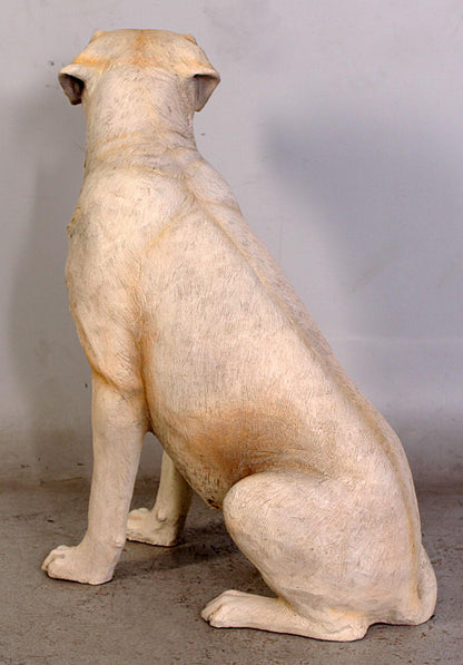 Dog Labrador Sitting Tan Life Size Statue