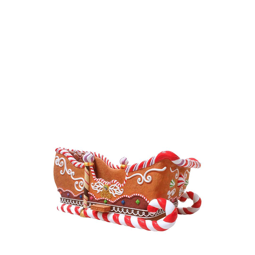 Gingerbread Sleigh Life Size Statue - LM Treasures Prop Rentals 