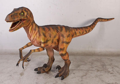 Brown Deinonychus Dinosaur Statue