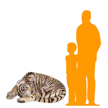 Siberian Tiger With Cub Statue - LM Treasures Prop Rentals 