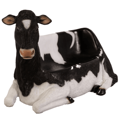 Holstein Cow Bench Life Size Statue - LM Treasures Prop Rentals 