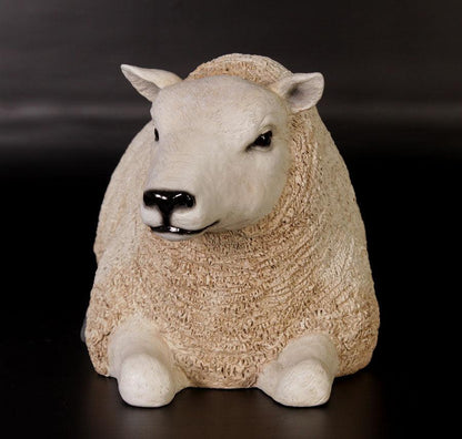 Texelaar Baby Sheep Laying Statue - LM Treasures Prop Rentals 