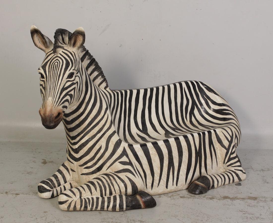 Zebra Bench Life Size Statue