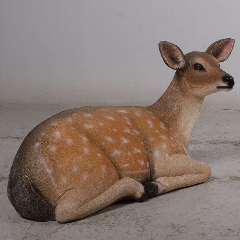 Baby Deer Lying Life Size Statue - LM Treasures Prop Rentals 