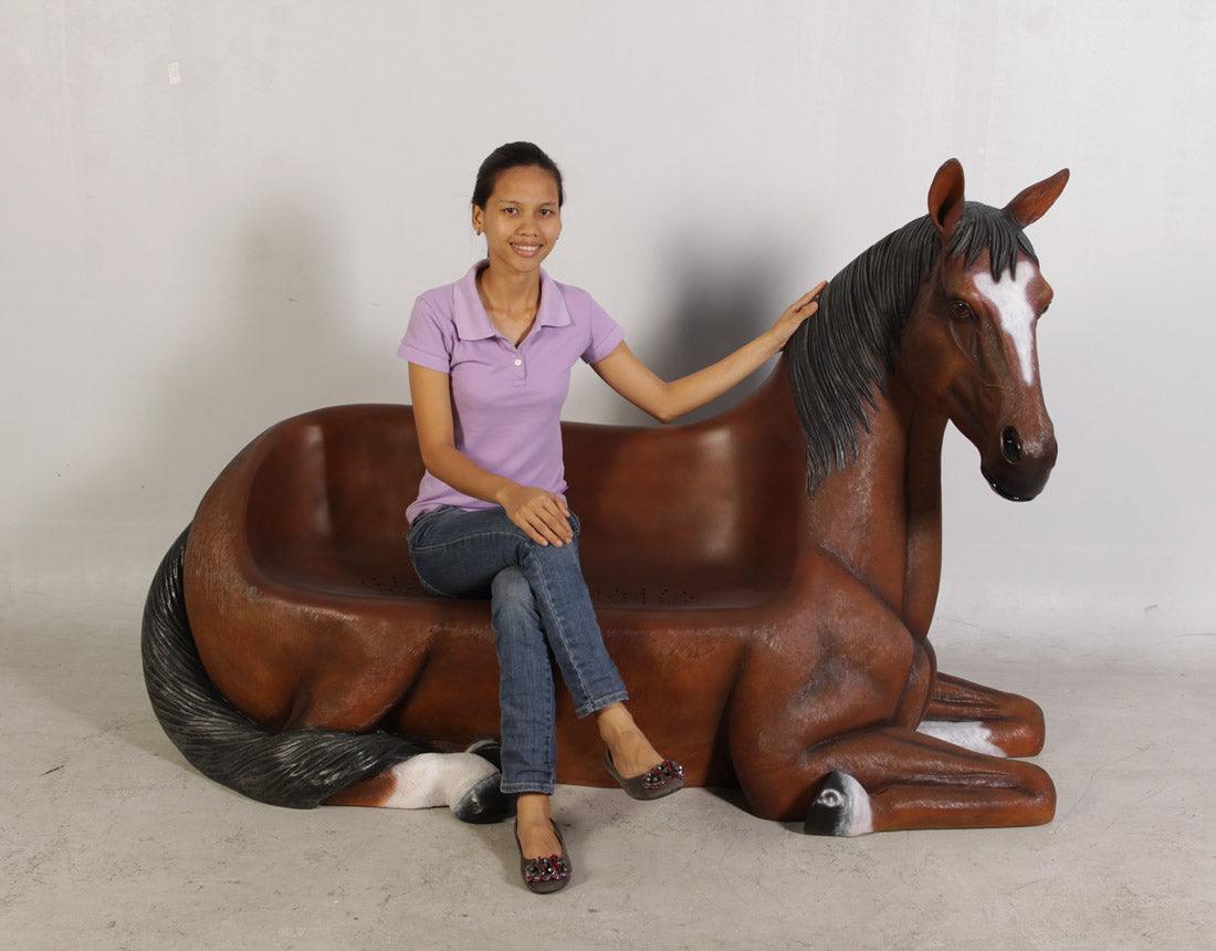 Horse Bench Life Size Statue - LM Treasures Prop Rentals 